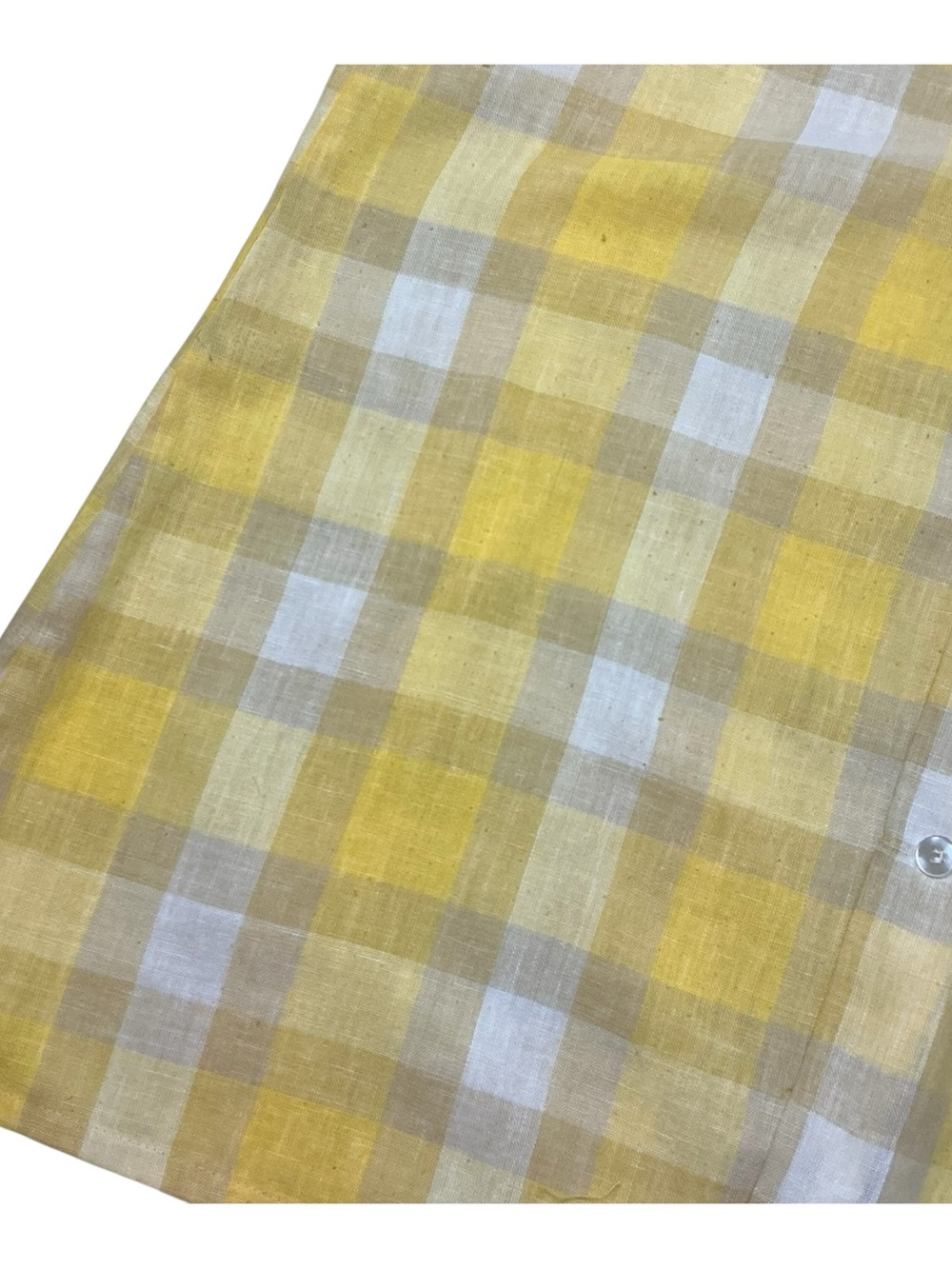 Vintage 60s Arrow Sanforized Loop Collar Gold/Cream Plaid Dexton Button Front Xl View 3